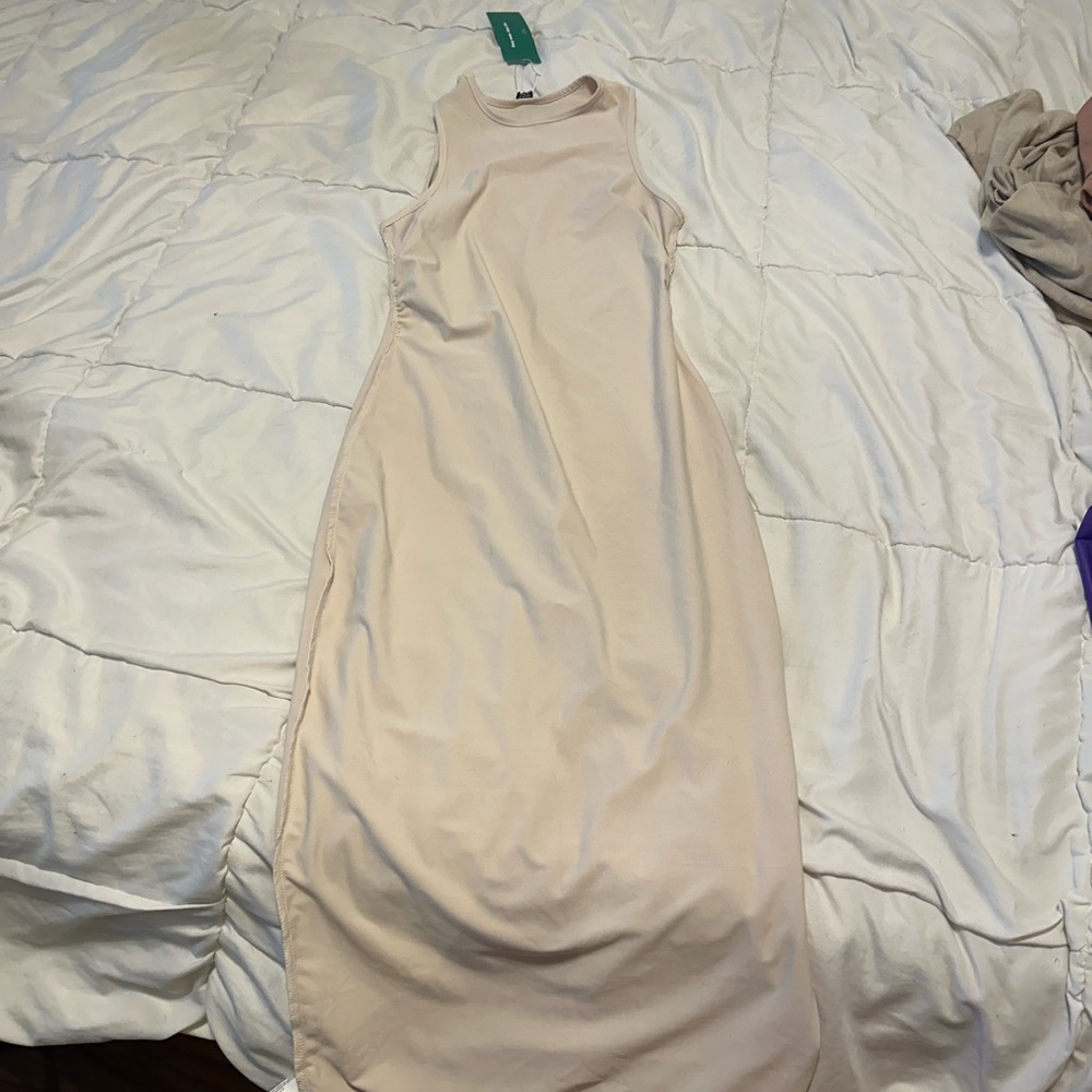 Solid Ruched Waist Tank Dress - Picture 4 of 5